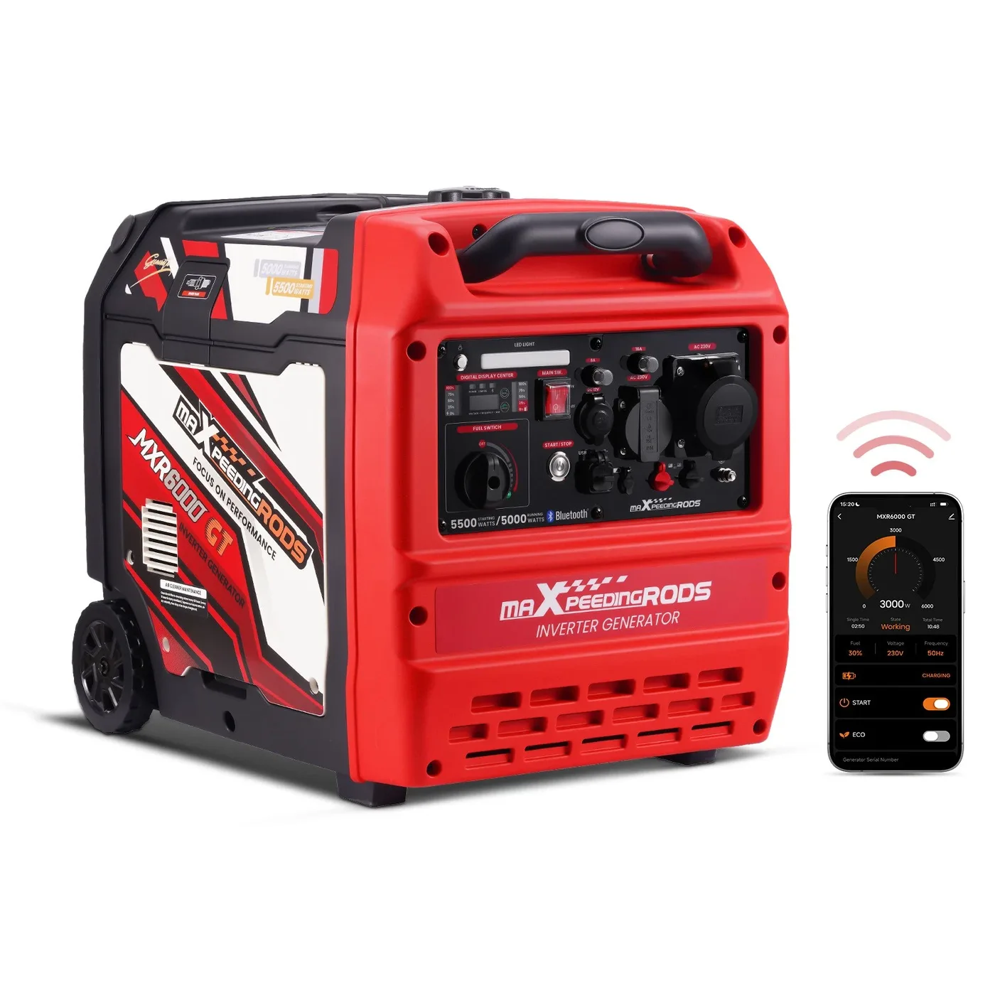 Генератор інверторний MaXpeedingRods MXR6000GT, 5.0 кВт, бензин, ручний стартер — фото 5