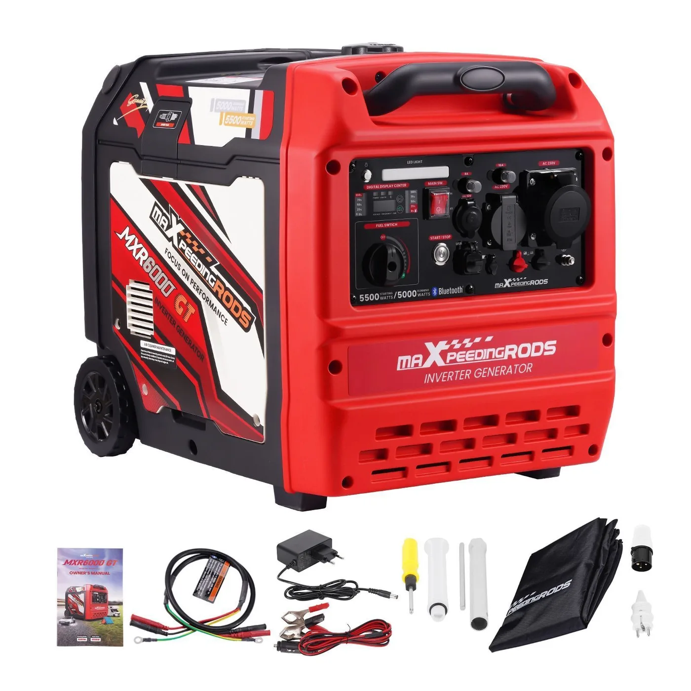 Генератор інверторний MaXpeedingRods MXR6000GT, 5.0 кВт, бензин, ручний стартер — фото 6