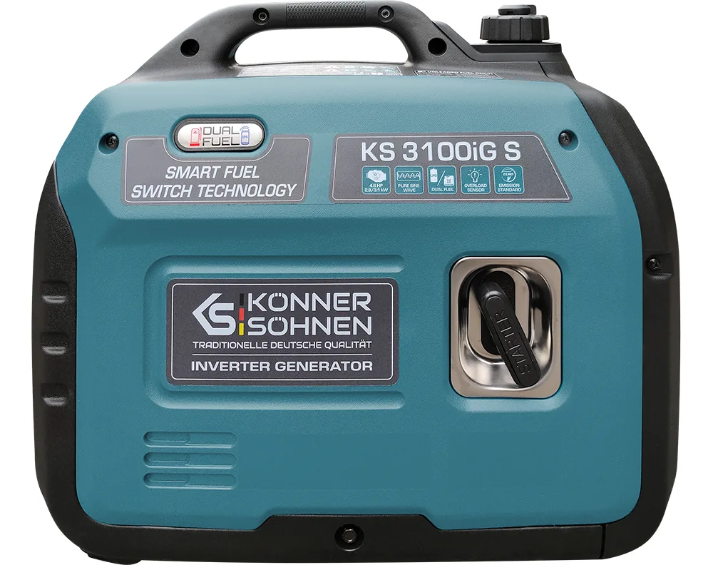 Інверторний генератор Könner & Söhnen KS 3100iG S, 2,8 кВт, газ/бензин, ручний стартер — фото 5