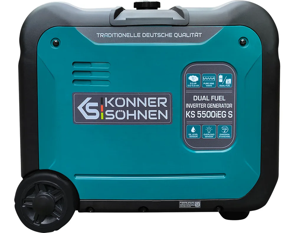 Інверторний генератор Könner & Söhnen KS 5500iEG S, 5,0 кВт, газ/бензин, електростартер — фото 5