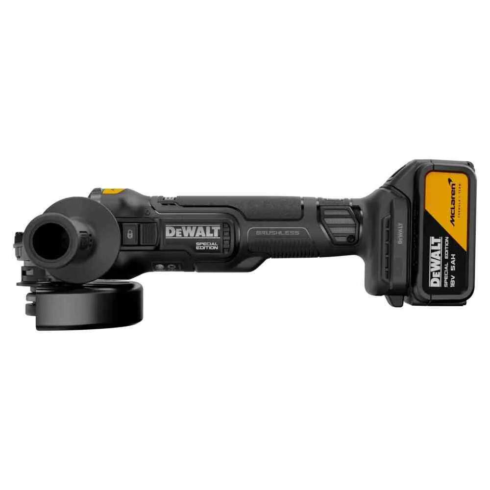 Шліфмашина кутова - болгарка акумуляторна безщіткова McLaren F1 TEAM SPECIAL EDITION DeWALT DCG45MP2T — фото 4
